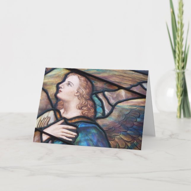 Tarjeta de felicitación Angel de la ventana de vid (Anverso)