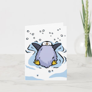 Tarjeta de felicitación Angel de Nieve de Pingüino