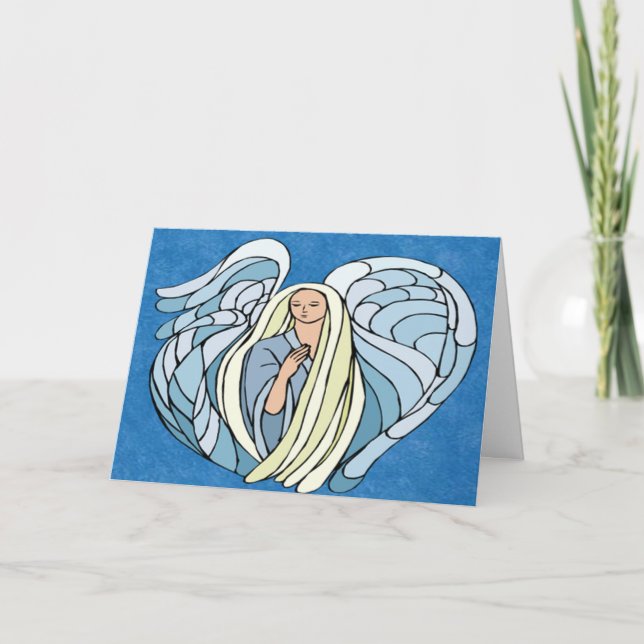 Tarjeta de felicitación Angelic Angel Holiday (Anverso)