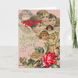 Tarjeta de felicitación ANGELS para NAVIDADES RETR