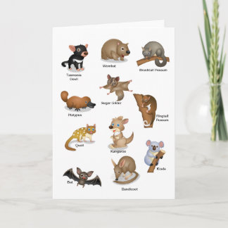 Tarjeta de felicitación animal australiana