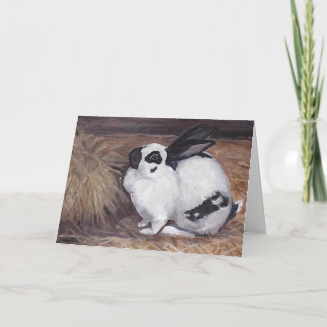 Tarjeta de felicitación animal de conejo conejo bl (Anverso)