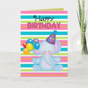 Tarjeta de felicitación animal del elefante del