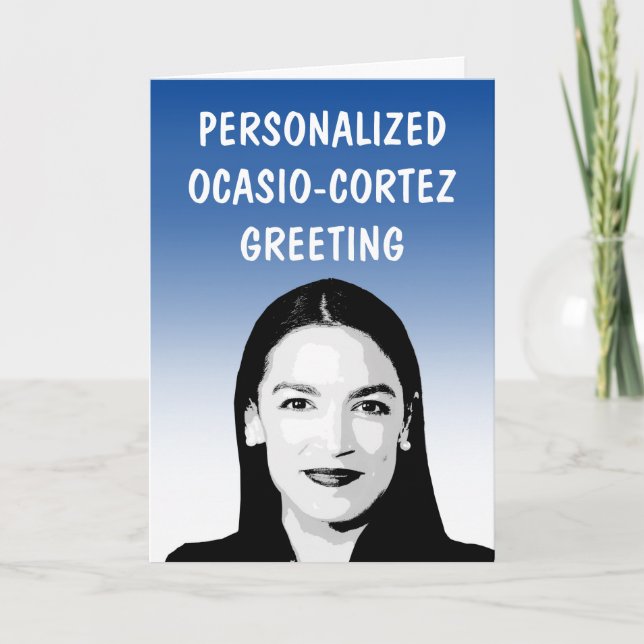 Tarjeta de felicitación AOC/Ocasio-Cortez personal (Anverso)