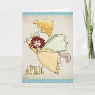 Tarjeta de felicitación April Angel Blank