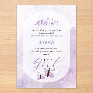 Tarjeta de felicitación Aqiqah editable para bebé