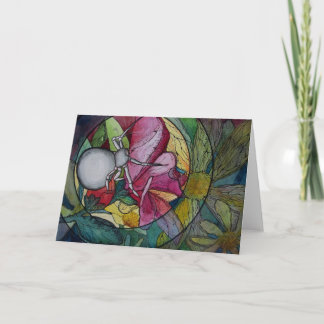 Tarjeta de felicitación: "Araña de flores"