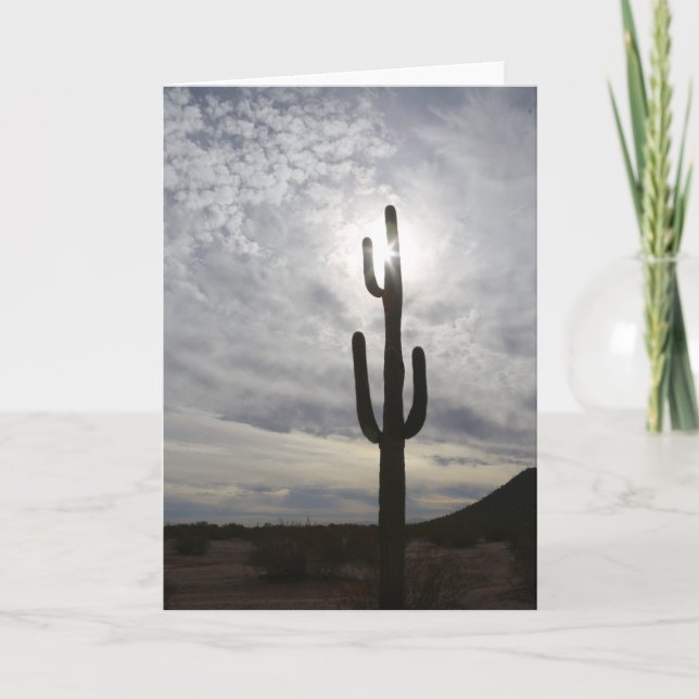 Tarjeta de felicitación Arizona Saguaro Sunset (Anverso)