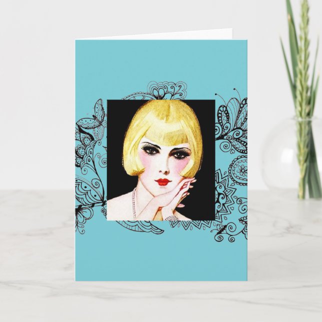 Tarjeta de felicitación Art Deco (Anverso)