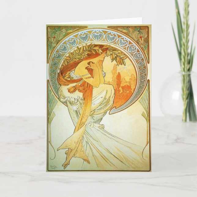 Tarjeta de felicitación Art Nouveau (Anverso)
