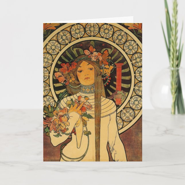 Tarjeta de felicitación - Art Nouveau checo (Anverso)