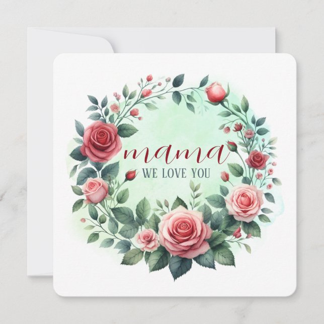 Tarjeta de felicitación Arte Imprimir "mamá te ama (Anverso)