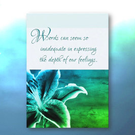 Tarjeta de felicitación artística floral Condolenc