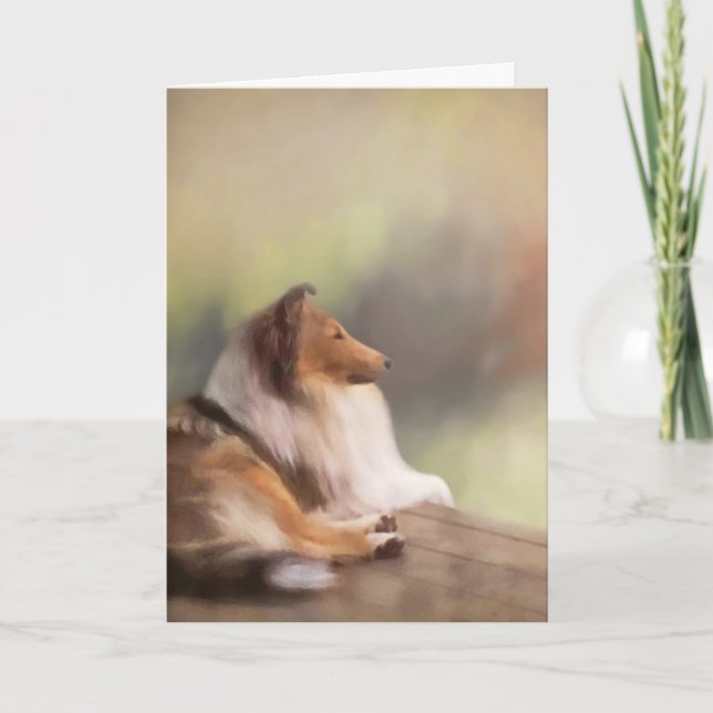 Tarjeta de felicitación áspera del collie (Anverso)