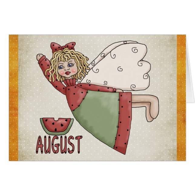 Tarjeta de felicitación August Angel Blank (Anverso (Horizontal))