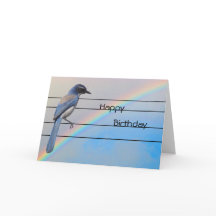 Tarjeta de felicitación - Ave azul de cumpleaños