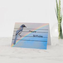 Tarjeta de felicitación - Ave azul de cumpleaños