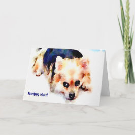 Tarjeta de felicitación azul de sensación