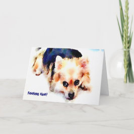 Tarjeta de felicitación azul de sensación