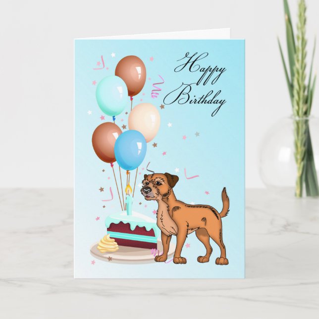 Tarjeta de felicitación azul del cumpleaños de (Anverso)