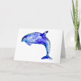 Tarjeta de felicitación azul del delfín