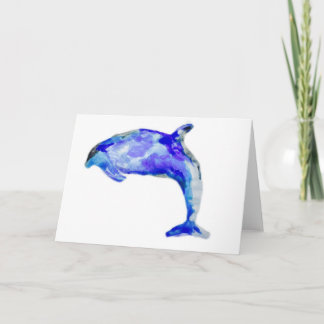 Tarjeta de felicitación azul del delfín