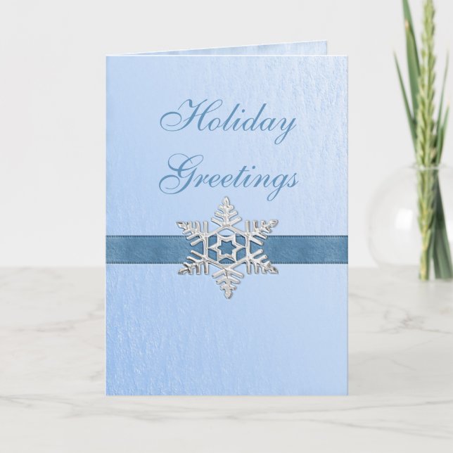 Tarjeta de felicitación azul del día de fiesta del (Anverso)