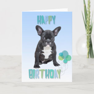 Tarjeta de felicitación azul del feliz cumpleaños