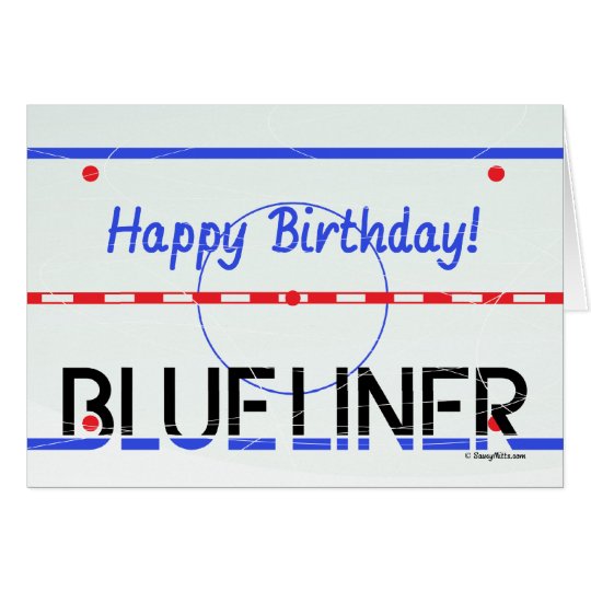 Tarjeta de felicitación azul del hockey del