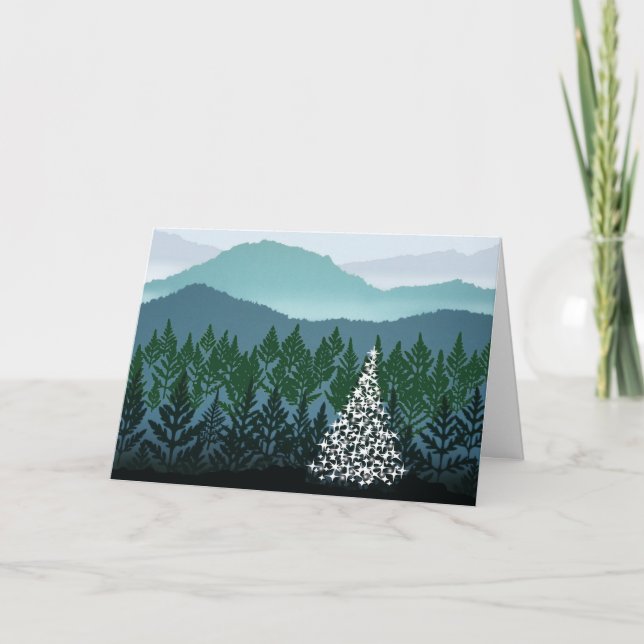 Tarjeta de felicitación azul del navidad de Ridge (Anverso)