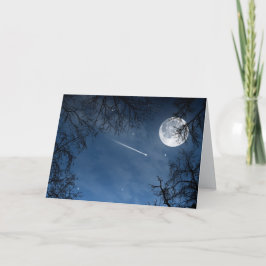 Tarjeta de felicitación azul marino del cielo de