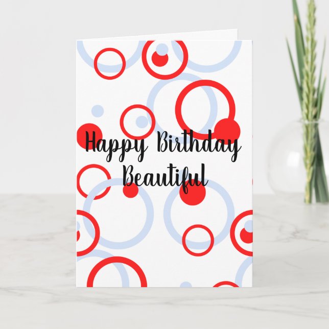 Tarjeta de felicitación azul y roja para el bebé c (Anverso)