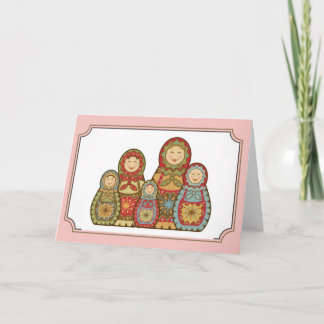 Tarjeta de felicitación Babushka - "Sonrisas felic
