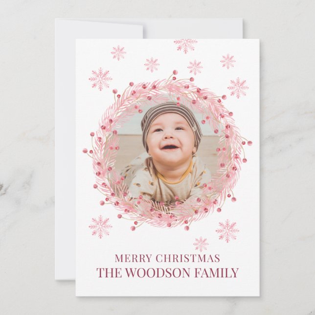 Tarjeta de felicitación Baby Photo Merry Christmas (Anverso)