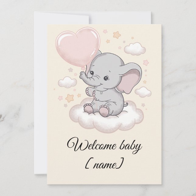 Tarjeta de felicitación Baby Shower de personaliza (Anverso)