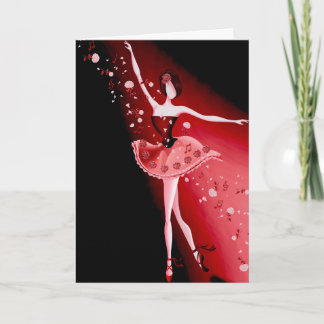 Tarjeta de Felicitación Bailarina Hermosa y Rosas