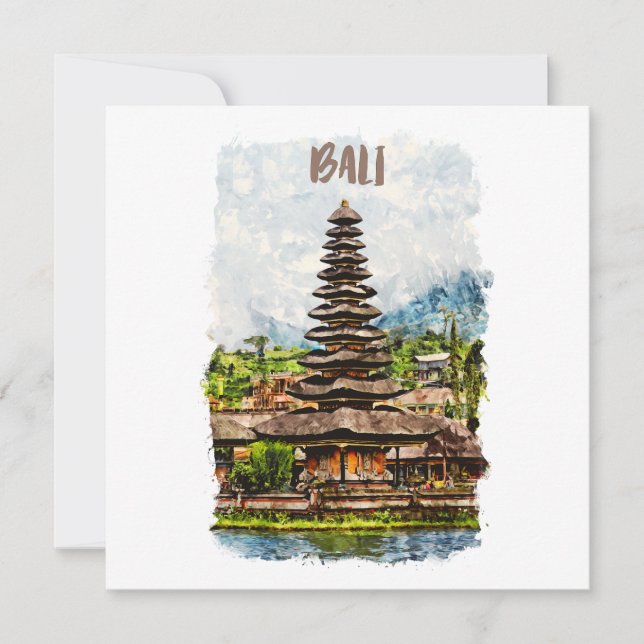 Tarjeta de felicitación Bali Indonesia Ulun Danu B (Anverso)