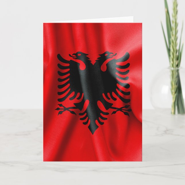 Tarjeta de felicitación Bandera de Albania (Anverso)