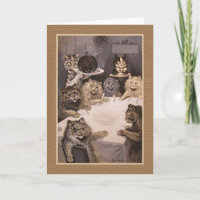 Tarjeta de felicitación banquete del gato" de los