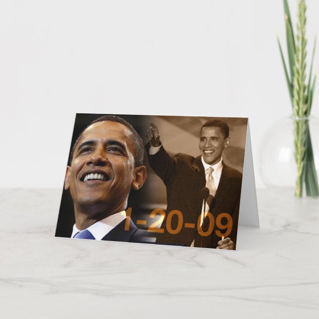Tarjeta de felicitación Barack Obama 1-20-09 (Anverso)