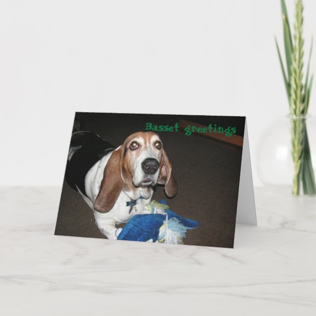 Tarjeta de felicitación Basset Hound (Anverso)