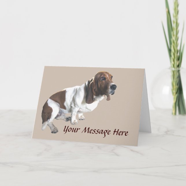 Tarjeta de felicitación Basset Hound (Anverso)