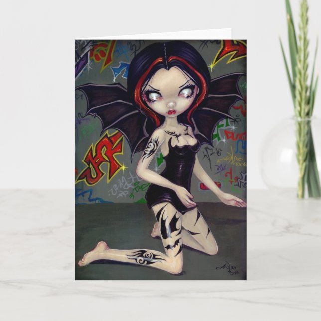 Tarjeta de felicitación "Bat Tattoos" (Anverso)