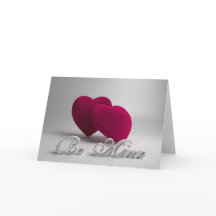 Tarjeta de felicitación Be Mine 3D Hearts