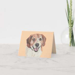Tarjeta de felicitación Beagle de dibujo de Pastel