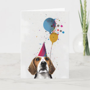 Tarjeta de felicitación Beagle Fiesta