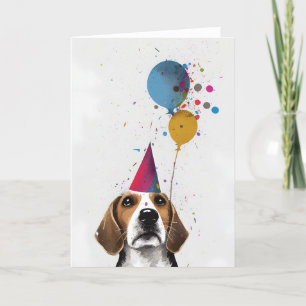 Tarjeta de felicitación Beagle Fiesta