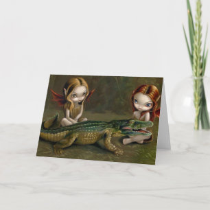 Tarjeta de felicitación "Befriending a Alligator"