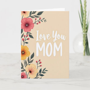 Tarjeta de felicitación beige floral