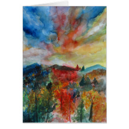 Tarjeta de felicitación Bella acuarela de otoño